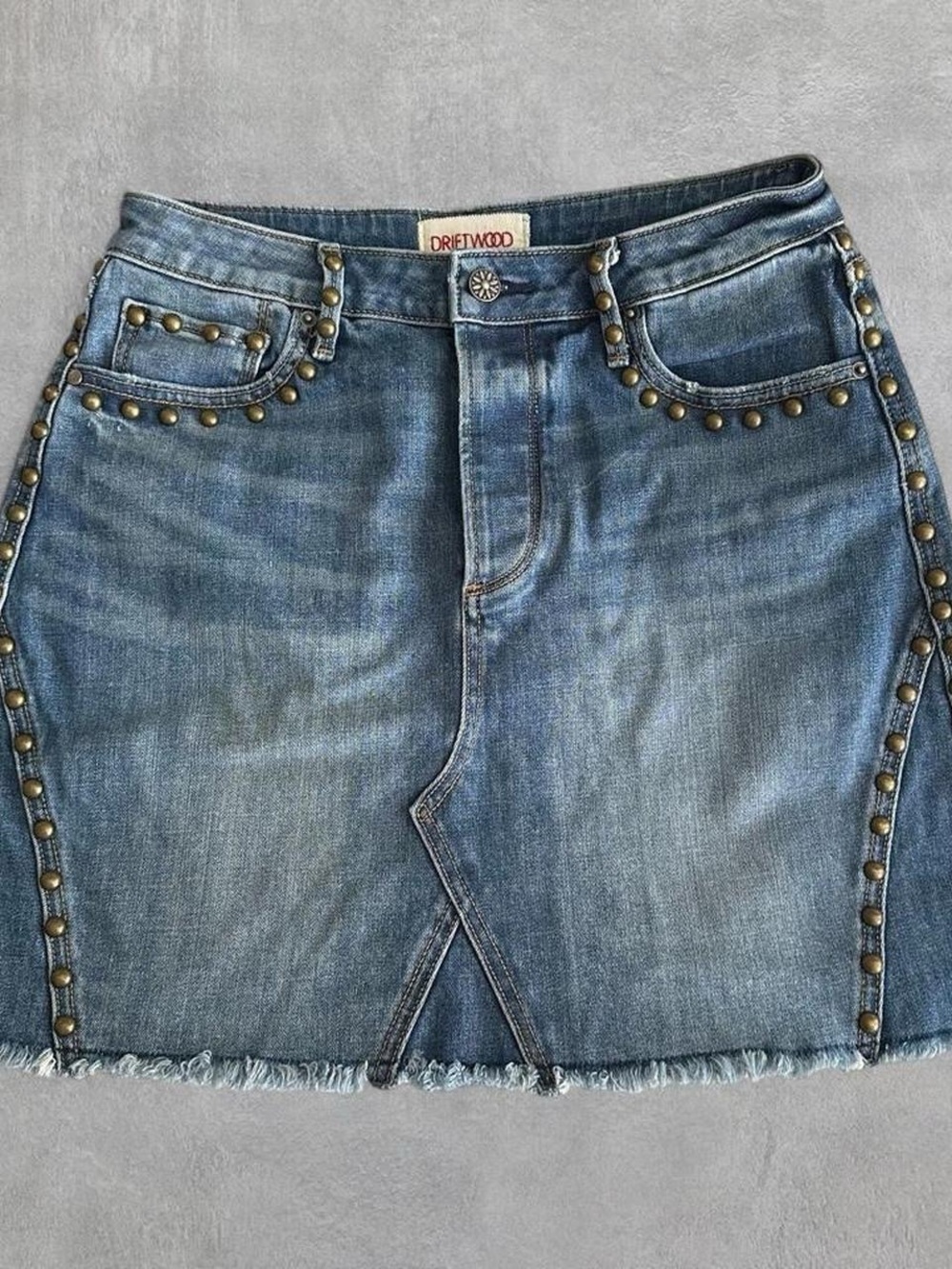 driftwood denim mini skirt